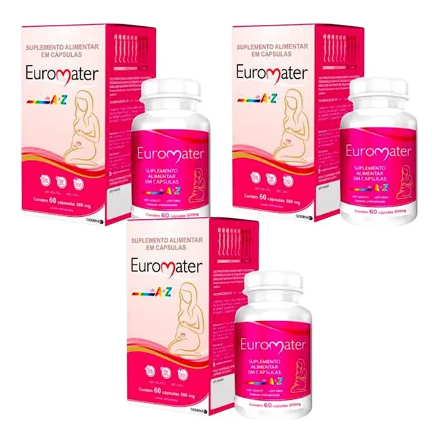 Kit Euromater Completo De A A Z 3 Caixas 60 Cápsulas Cada