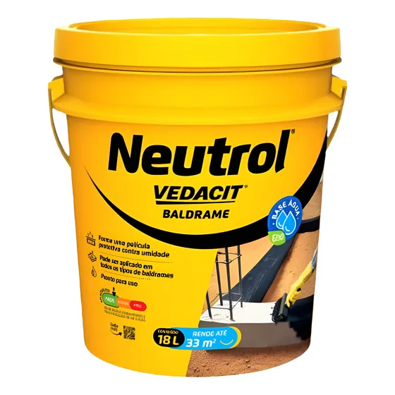 Neutrol Baldrame Base Agua Tinta Asfaltica Vedacit 18 Litros