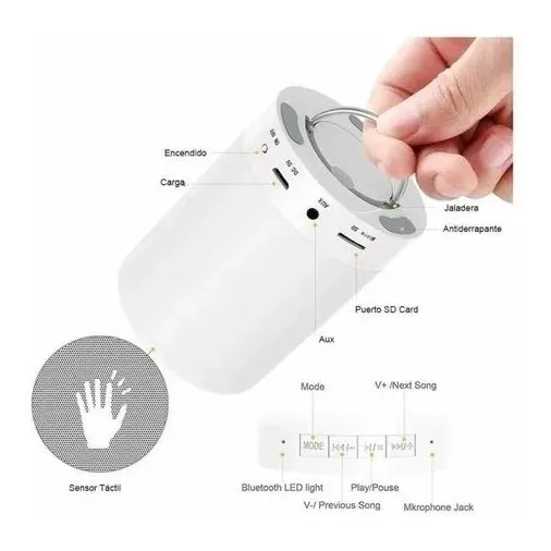 Bocina Bluetooth Lámpara iPhone Samsung Huawei Oppo Zte iPad