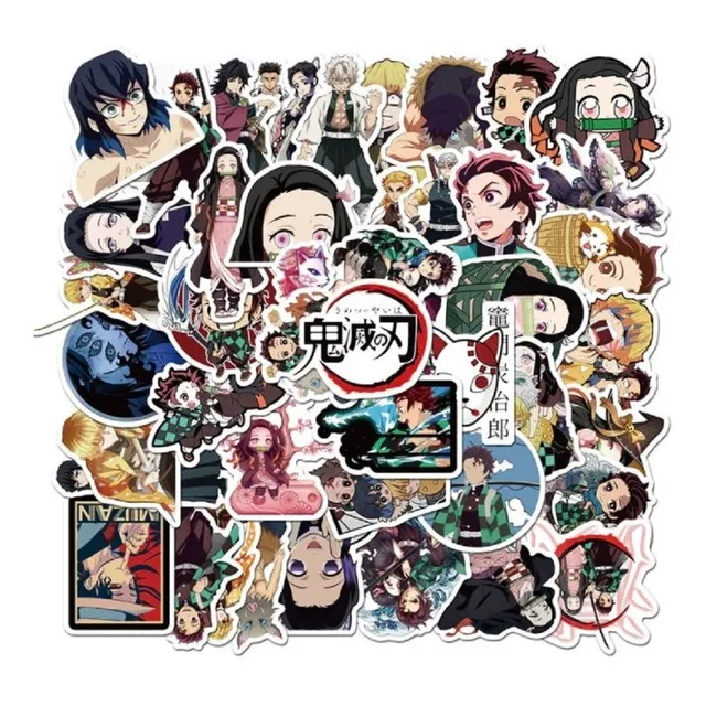 Stickers Calcomanías Anime Kimetsu Japon Pack 50 Unidades