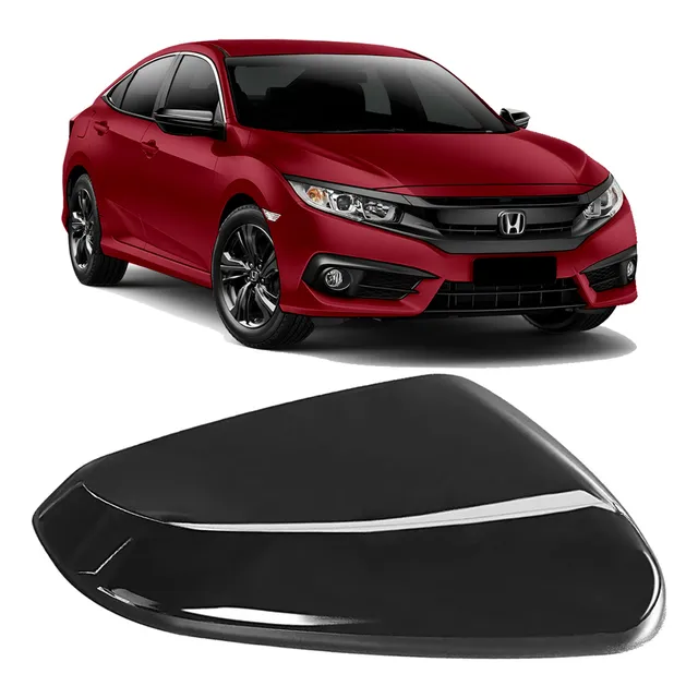 Capa Retrovisor Sem Furo Pisca Civic 2017 A 2021 Black Piano