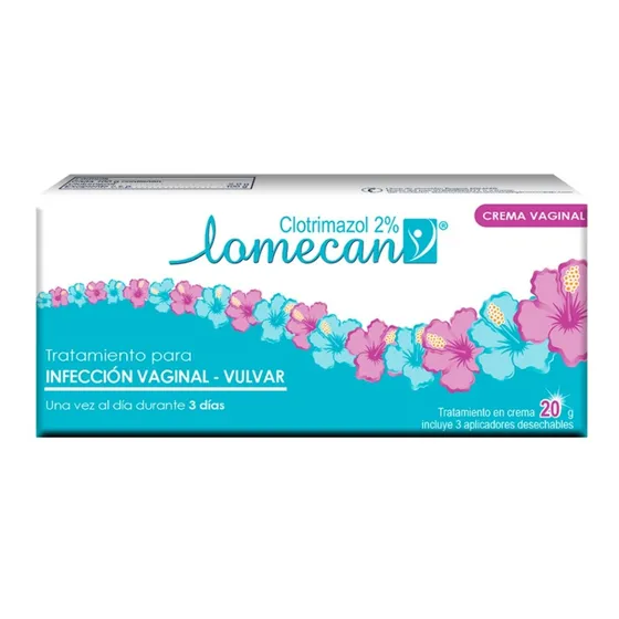 Lomecan V Crema Vaginal 20 G. Elimina Infecciones Vaginales