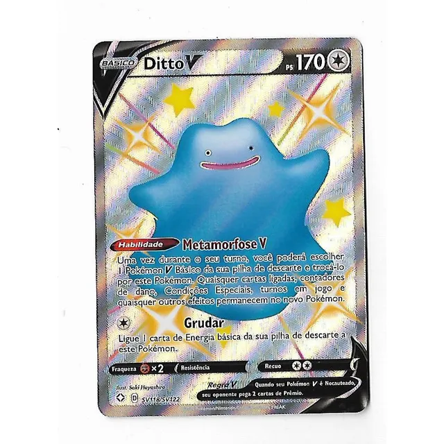 Pokemon Ditto V Shiny Full Art Espada E Escudo Destinos Bril