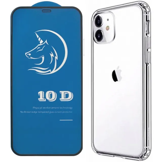 Forro Rígido Transparente + Vidrio Premium Para iPhone