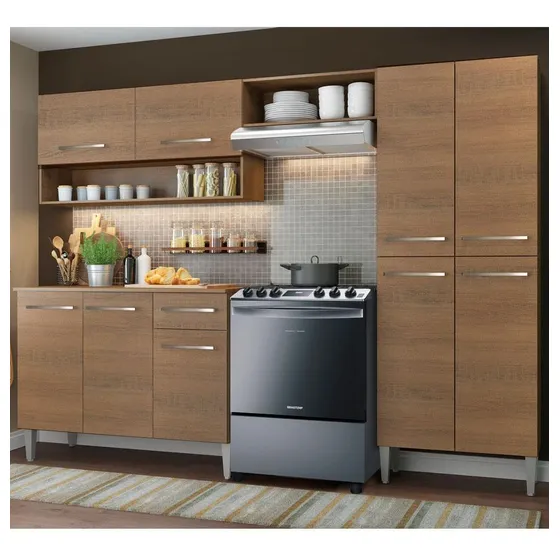 Cocina Integral Madesa Emilly Sin Mesón De Acero 229 Cm