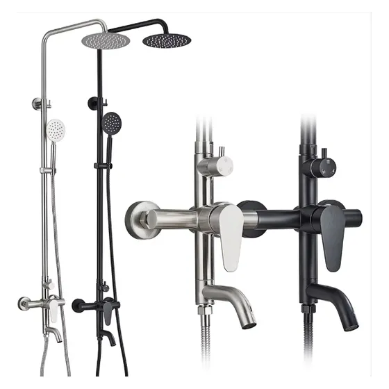Set De Ducha Tipo Columna Para Baño Acero Inoxidable