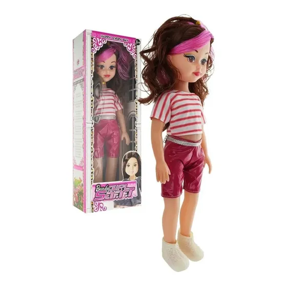 Muñeca Canta Pelo De 2 Colores Ojos Grandes Goma Bebé 41cm