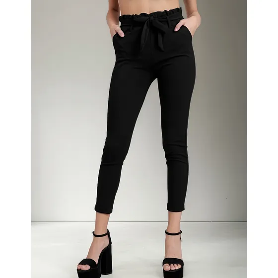 Pantalon De Bengalina Elastizada Vestir Tiro Alto Chupin