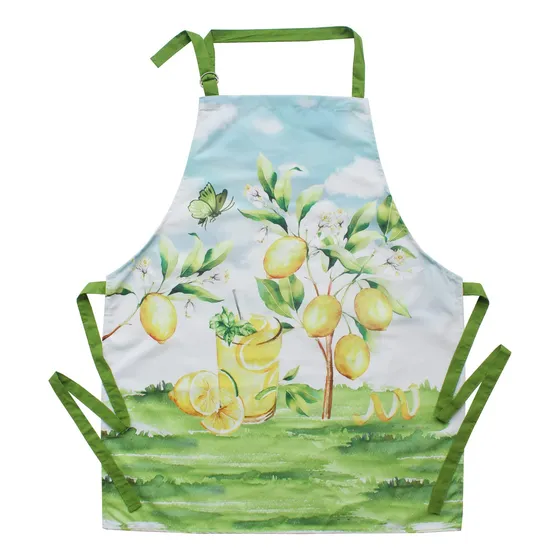 Delantal Unisex Floral Limon Correa Ajustable Para Cuello