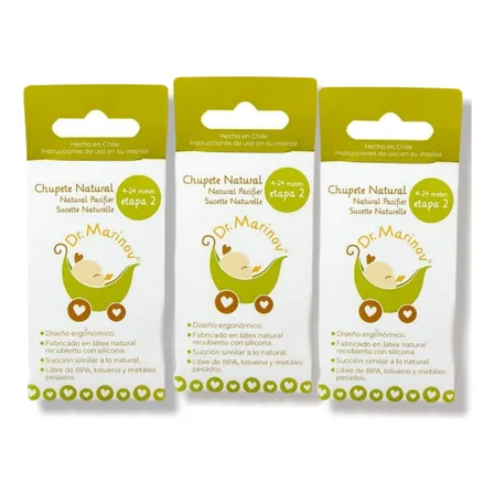 Pack 3 Unidades Chupete Dr. Marinov  Etapas 2 Y 3 Etapa 2 4 - 24 Meses