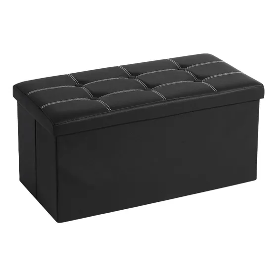 Lazydot Banca Baúl Taburete Otomano Plegable Taburete Cueros
