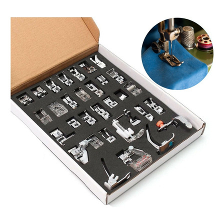Pé Calcador Sapata Kit 32 Peças Maquina De Costura Doméstica Pé Calcador Sapata Kit 32 Peças Maquina De Costura Doméstica
