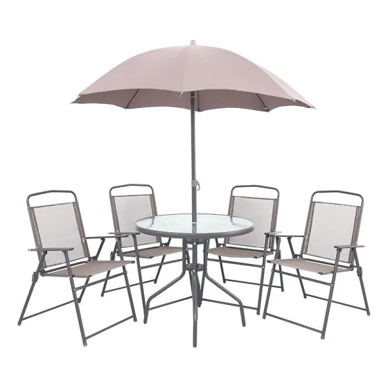Set Juego De Sillas Mesa Sombrilla Para Patio Jardín Terraza