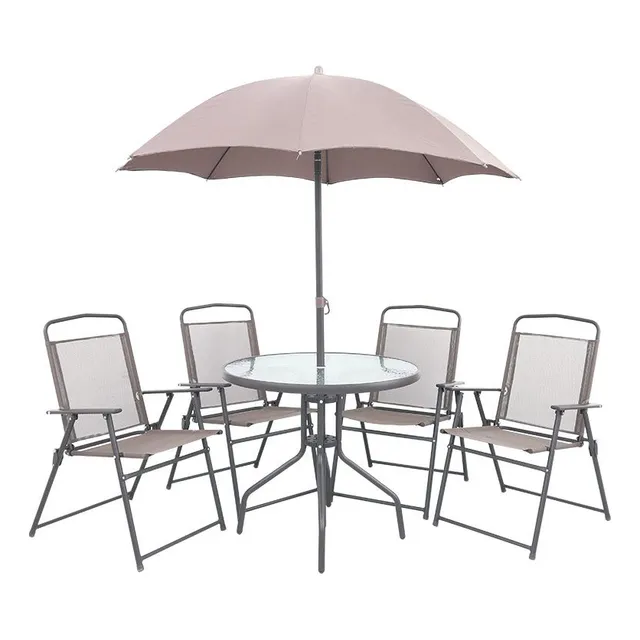Set Juego De Sillas Mesa Sombrilla Para Patio Jardín Terraza