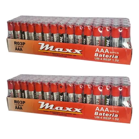 60 Unidades Kit Pilhas Aaa Palito Para Controle Remoto