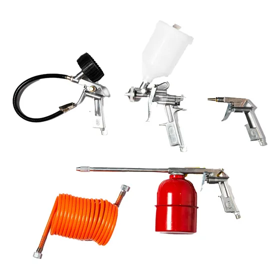 Kit Set Aire Compresor 5 Piezas Luxus Deposito Superior Hvlp