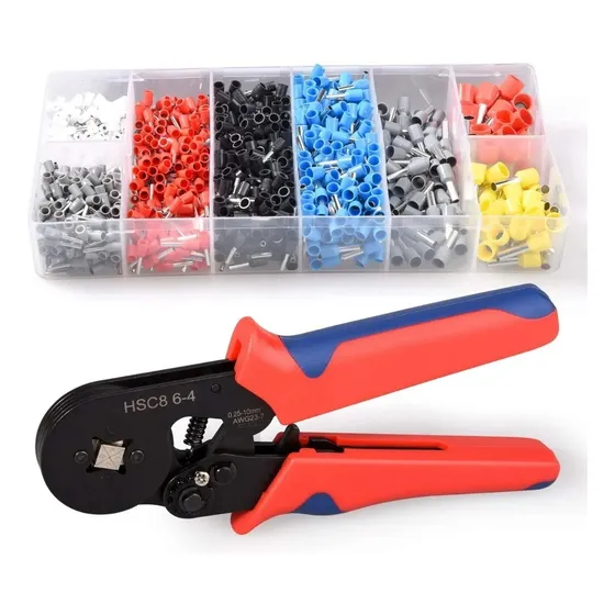 Pinza Comprimir Terminales + 1200 Term. Electroimporta