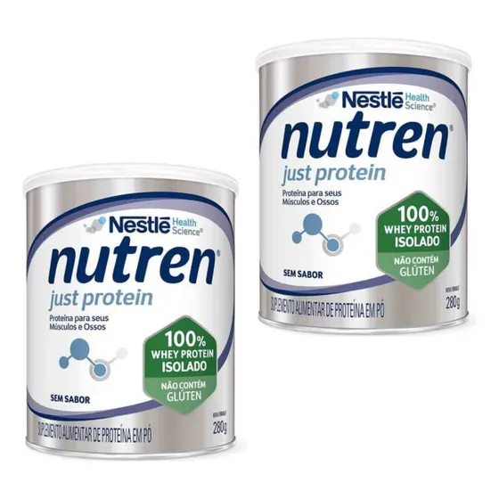 Nutren Just Protein, Nestlé Wey Protein 280g (kit C/2 Latas)