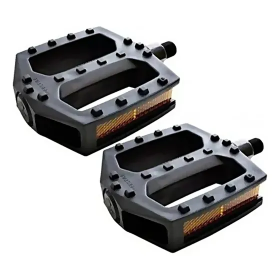 Pedal Par Bicicleta Mtb Plataforma Nylon Rosca Grossa 9/16