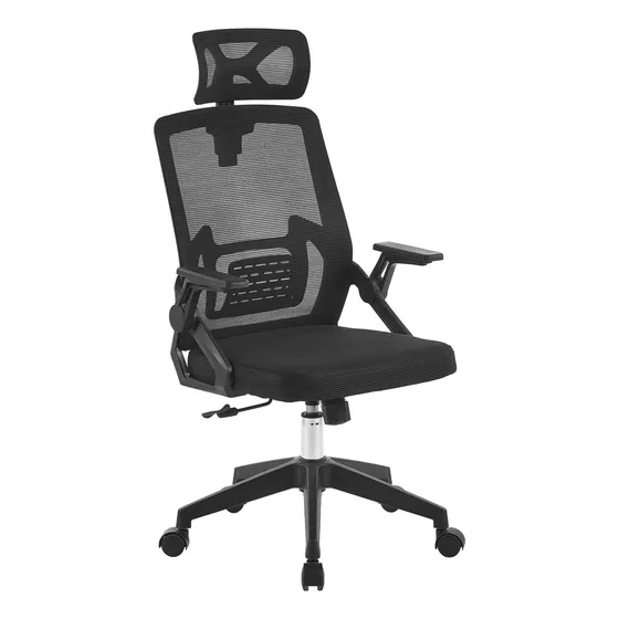 Silla De Escritorio para Oficina Ergonomus Presidente Doha Ergonómica Basculante Negra Color Negro Material del tapizado Malla