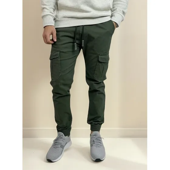 Pantalon Cargo Hombre Con Puño Y Elastico Cintura R66