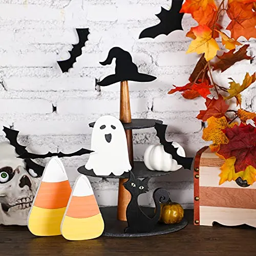 5 Piezas Halloween Mesa Centro Piezas Fantasma Gato K9xtg