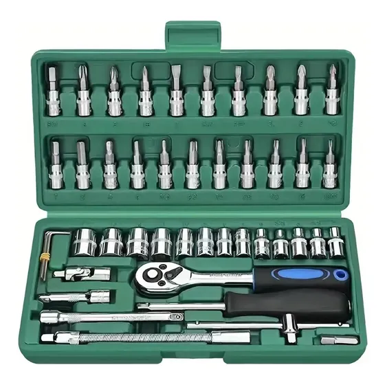 Kit De Herramientas De Combinación De Llaves 46 Piezas