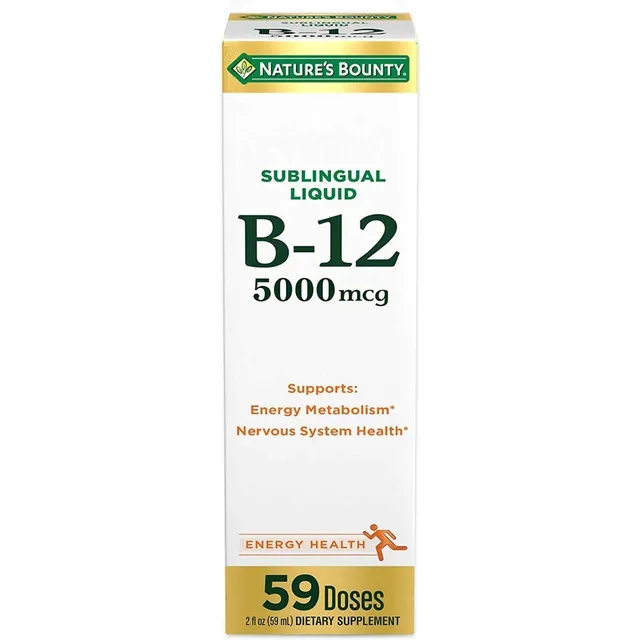 Vitamina B-12 Sublingual Liquid 5000 Mcg 59 Ml,