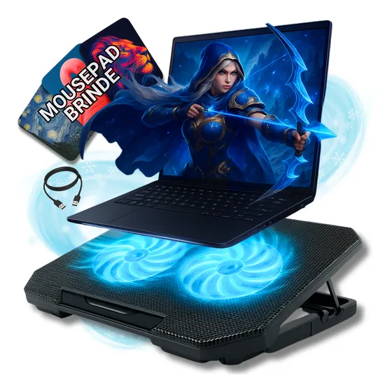 Suporte Notebook Cooler Gamer Articulado Base Refrigerada Nf