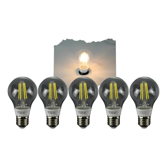 Kit 5 Lâmpada Filamento Led A60 6w E27 Bivolt Retrô Vintage