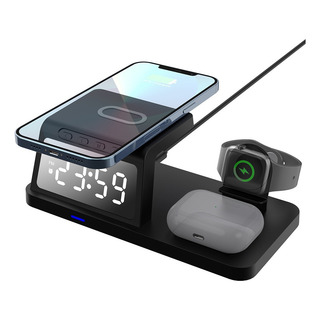 15w,cargador Inalámbrico De Reloj De Escritorio De 4 En 1 15w,cargador Inalámbrico De Reloj De Escritorio De 4 En 1