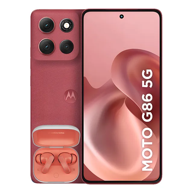 Smartphone Motorola Moto G86 5g + Moto Buds - 256gb 24gb (8gb Ram+16gb Ram Boost) Tela 1.5k Poled, 50mp Sony Camera Ois Moto Ai, Videos Em 4k, Ip68 + Ip69 - Vermelho