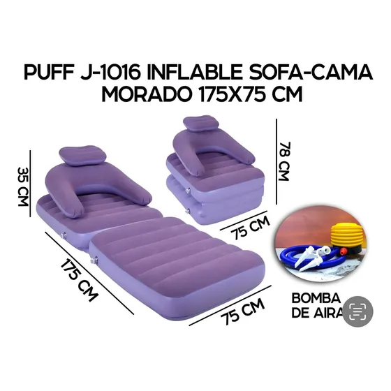 Sofá Cama Inflable Interior O Exterior + Bomba De Aire