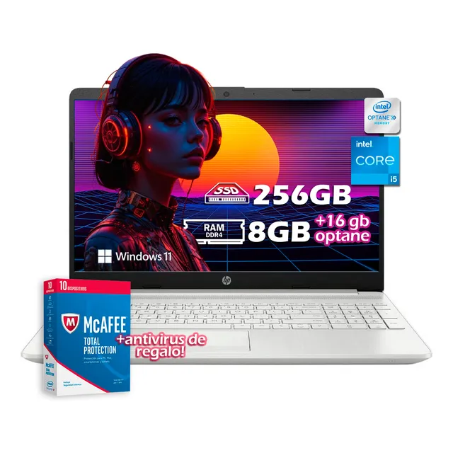 Laptop Hp 15-dw1058la I5-10210u 256gb 8gb Ram + 16gb Optane