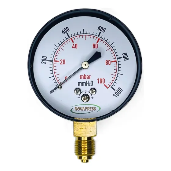 Manômetro Diam.63mm(2. 1/2 )vert Esc 0-1000 Mmh2o X 100 Mbar