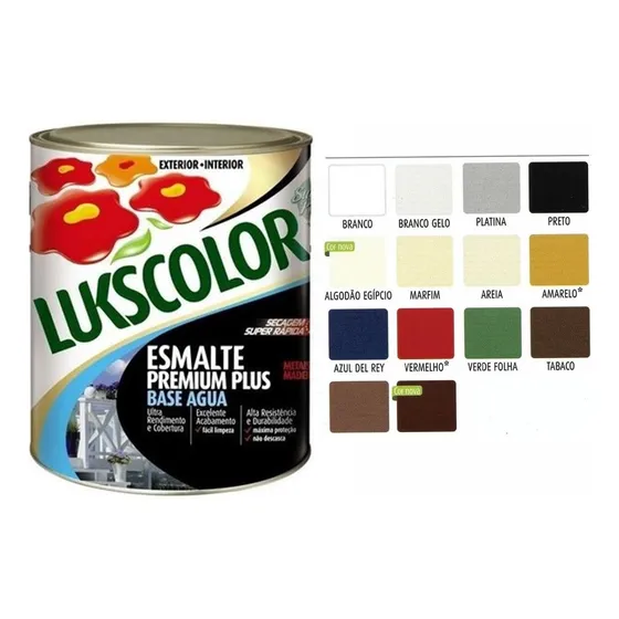 Tinta Esmalte  Base Água Ferro Madeira Metal 900ml Lukscolor