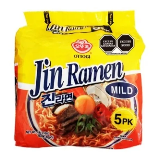 Sopa Instantánea Ottogi Ramen Coreano Jin Mild Ottogi 5 Piezas 120g