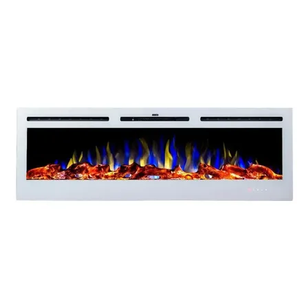Lareira Elétrica Parede De Embutir 50 B Pol. 3d Com Cor Branco 110v