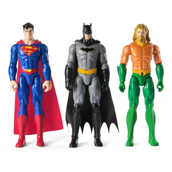 Pack Bonecos Superman Batman E Aquaman De 30cm Dc Sunny