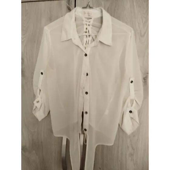 Blusa Casual De Chifón Transparente Usada Talla M.