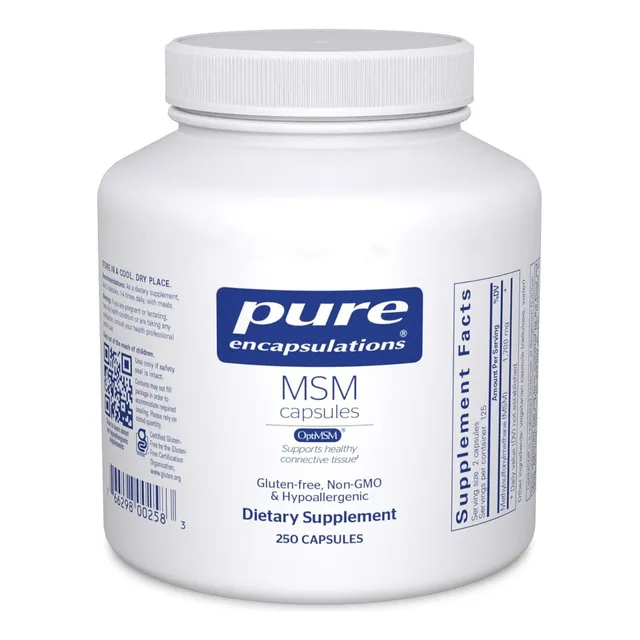 Msm Pure Encapsulations 250 Cápsulas Sabor Sin Sabor