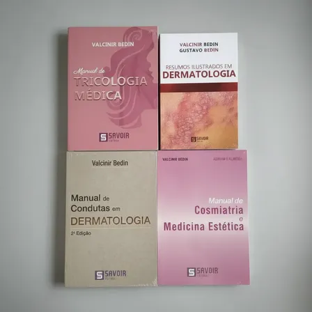 Coleção Dermatologia Cosmiátria Tricologia 4 Livros Novos