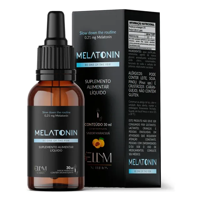 Melatonina Sublingual 30ml Rápida Absorção Recuperação Humor