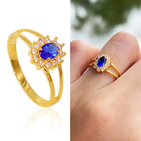 Anel Formatura Feminino De Moeda Antiga Banhado A Ouro 18k