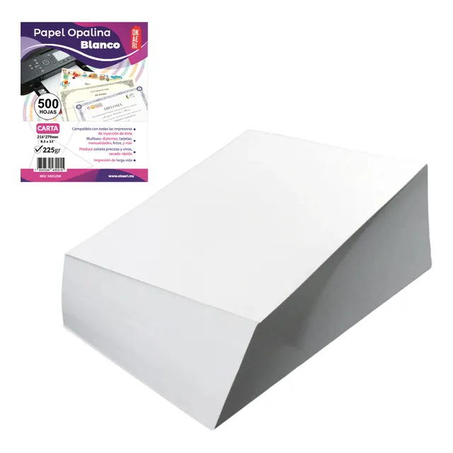 Pack Papel Opalina Gruesa Cursor 500 Hojas Blancas 225g Cart