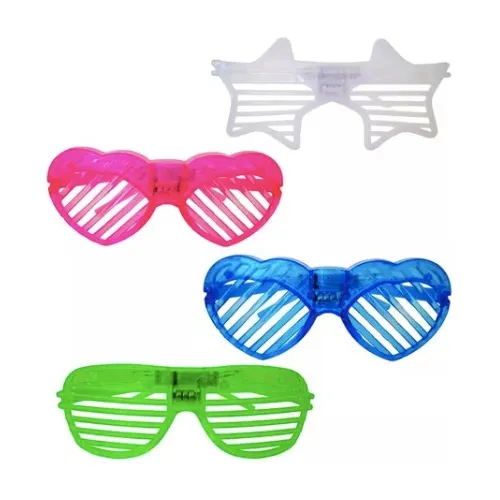 12 Lentes Neon Led Colores Figuras Fiesta Batucada Carnaval Color