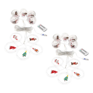 2 Para Valla De Jardín, Luces Led Papa Noel 2 Para Valla De Jardín, Luces Led Papa Noel