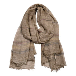 Bufanda 100% Algodón Hombre Unisex Rayas Sarosa Color Beige Oscuro Talla Unitalla Bufanda 100% Algodón Hombre Unisex Rayas Sarosa Color Beige Oscuro Talla Unitalla