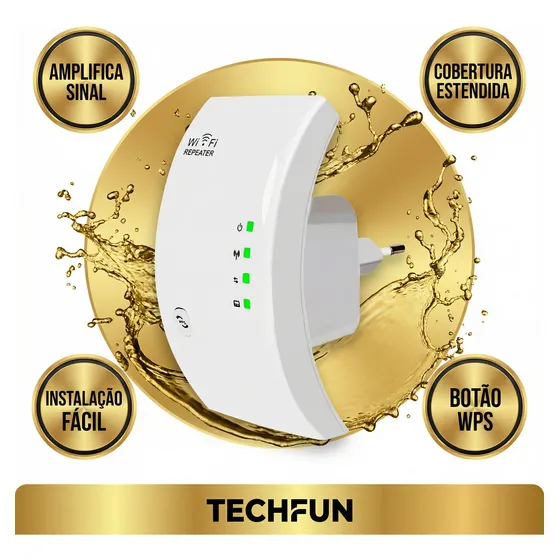 Repetidor Sinal WiFi 300Mbps Wireless-N Branco 50m Alcance