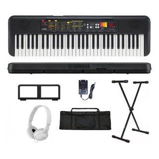 Kit Teclado Musical Yamaha Psr-f52 61 Teclas Preto Preto Kit Teclado Musical Yamaha Psr-f52 61 Teclas Preto Preto
